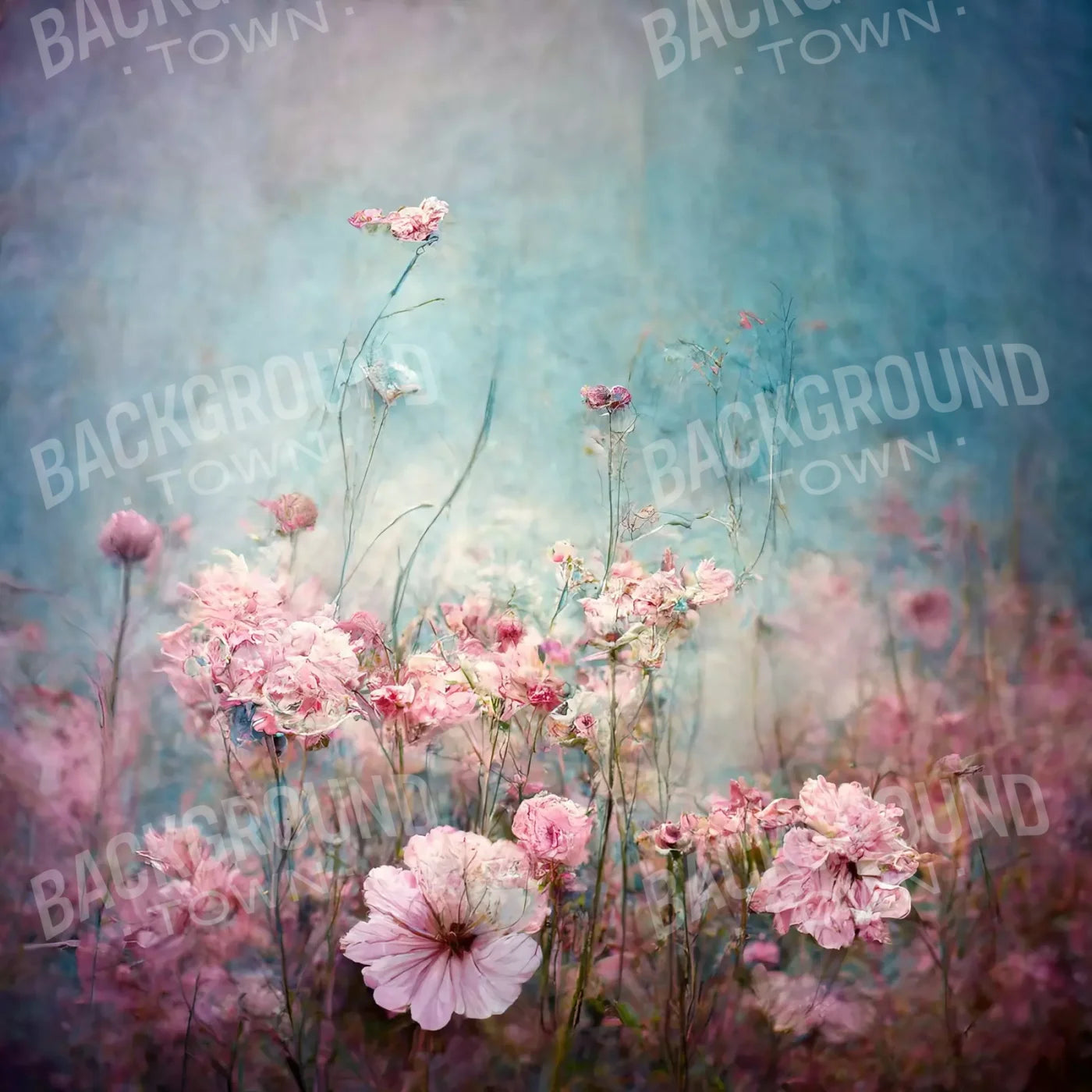 Pink Meadow 8X8 Fleece ( 96 X Inch ) Backdrop