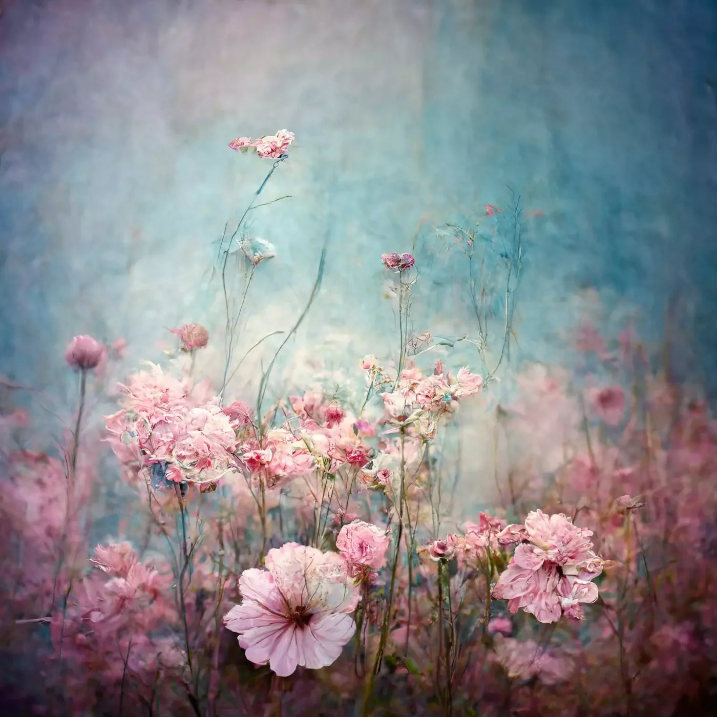 Pink Meadow 8X8 Fleece ( 96 X Inch ) Backdrop
