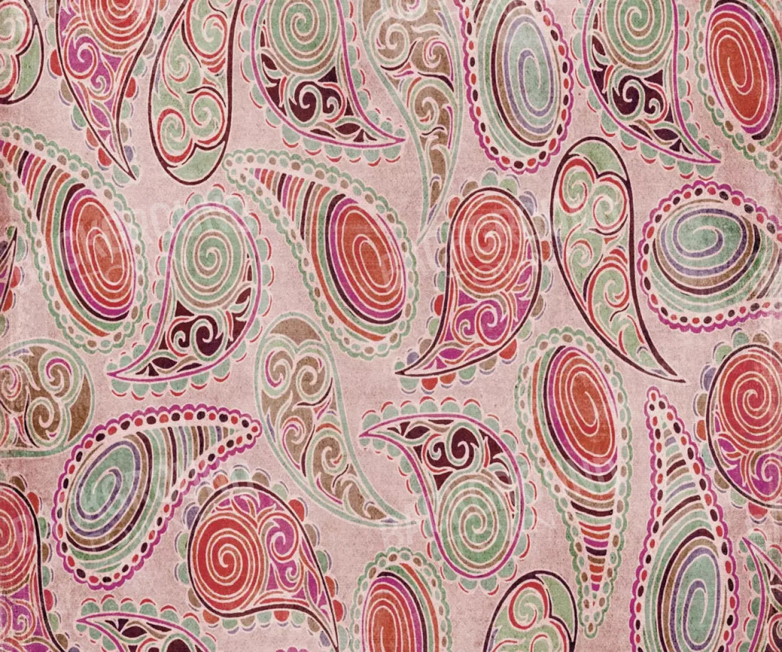 Pink Paisley 5X42 Fleece ( 60 X 50 Inch ) Backdrop