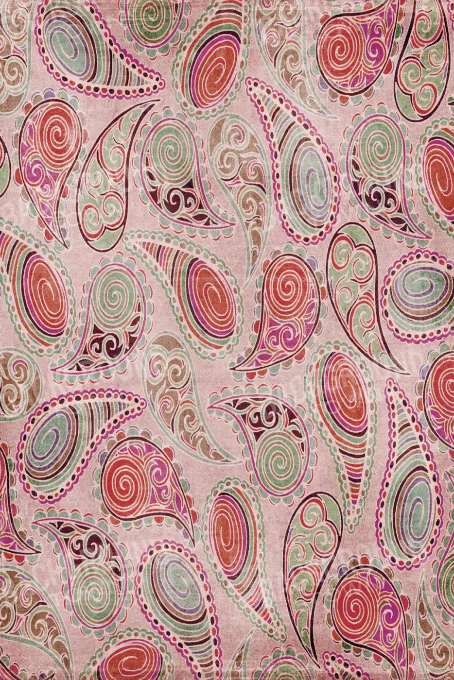 Pink Paisley 5X8 Ultracloth ( 60 X 96 Inch ) Backdrop