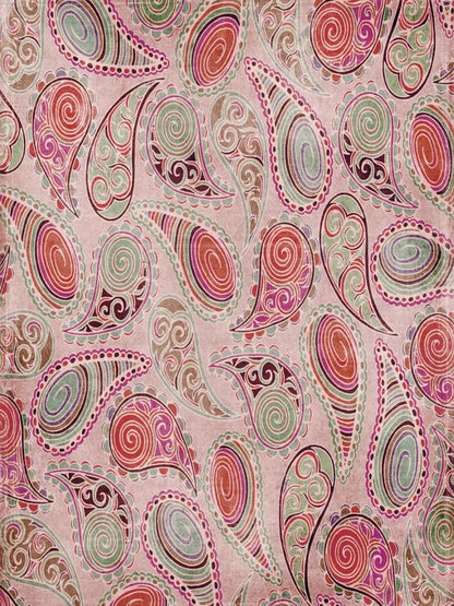 Pink Paisley 8X10 Fleece ( 96 X 120 Inch ) Backdrop