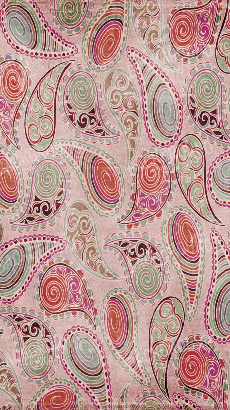 Pink Paisley 8X14 Ultracloth ( 96 X 168 Inch ) Backdrop