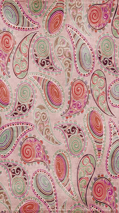 Pink Paisley 8X14 Ultracloth ( 96 X 168 Inch ) Backdrop