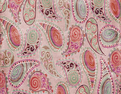 Pink Paisley 8X6 Fleece ( 96 X 72 Inch ) Backdrop