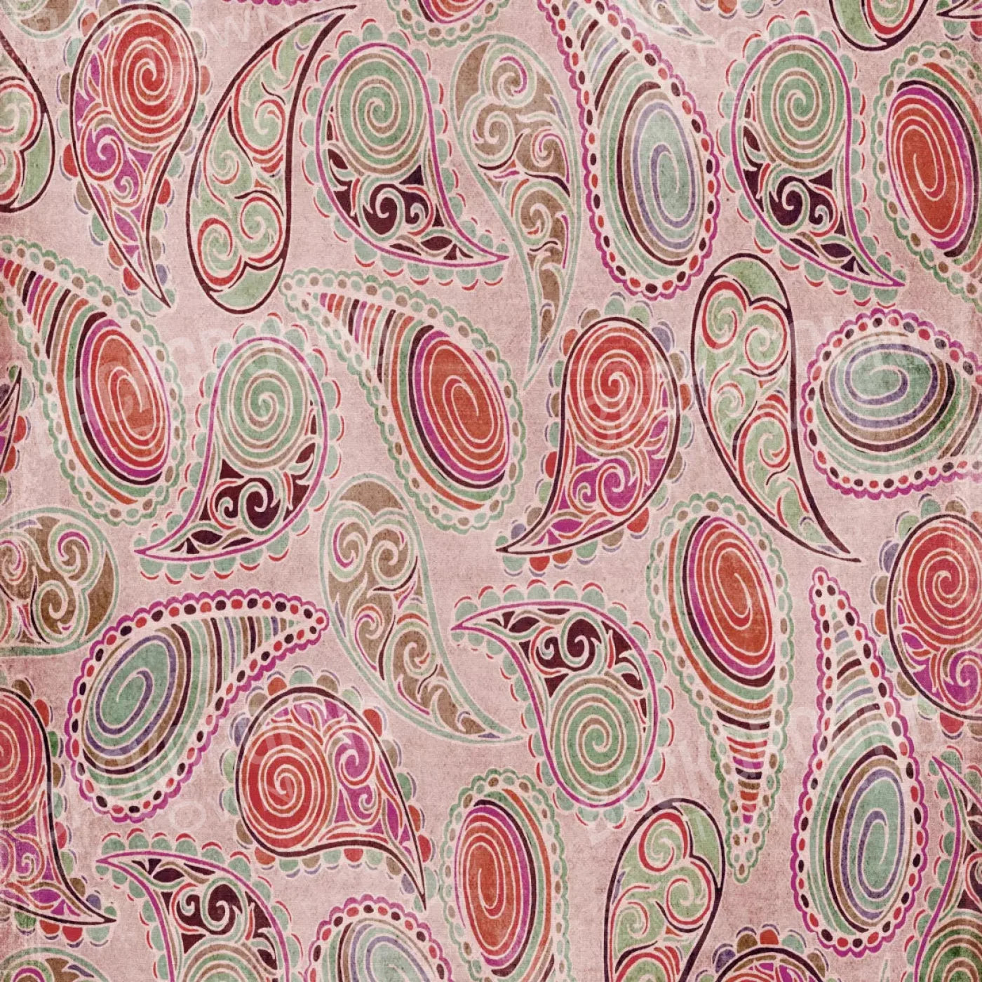Pink Paisley 8X8 Fleece ( 96 X Inch ) Backdrop