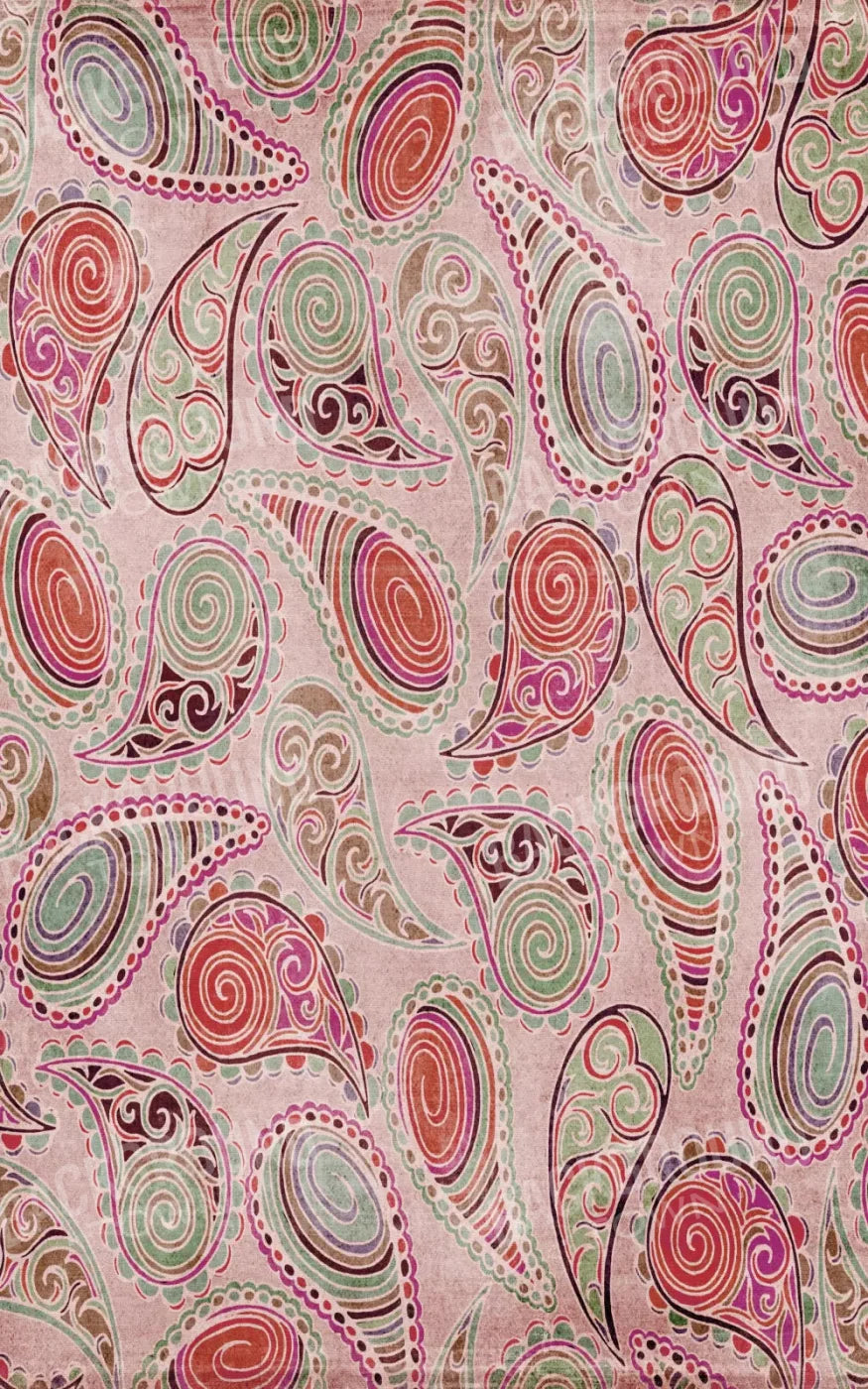 Pink Paisley 9X14 Ultracloth ( 108 X 168 Inch ) Backdrop