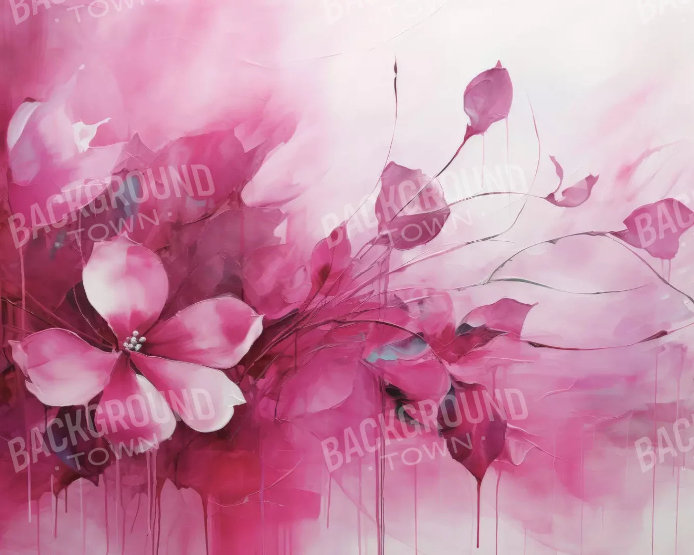 Pink Petals 10’X8’ Fleece (120 X 96 Inch) Backdrop