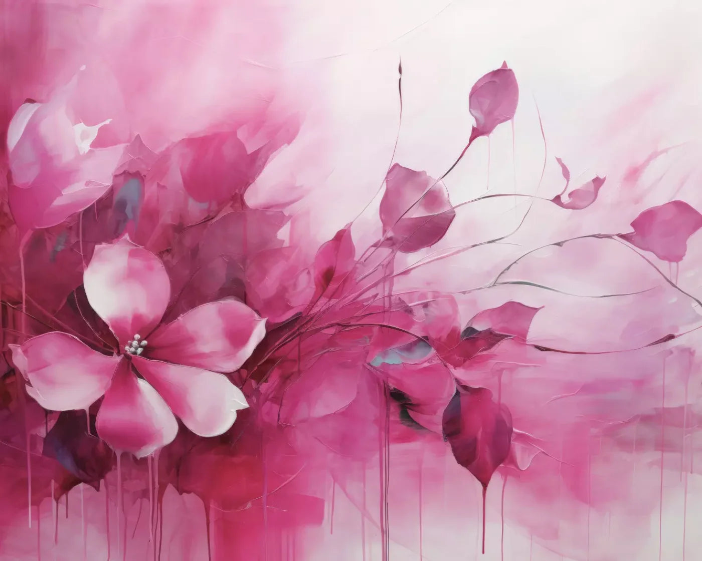 Pink Petals 10’X8’ Fleece (120 X 96 Inch) Backdrop