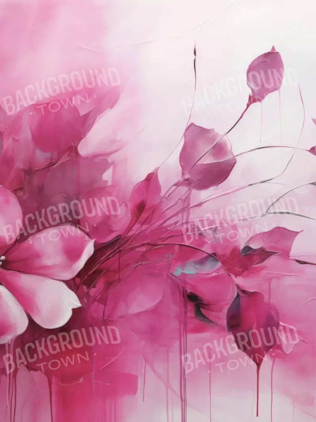 Pink Petals 5’X6’8 Fleece (60 X 80 Inch) Backdrop