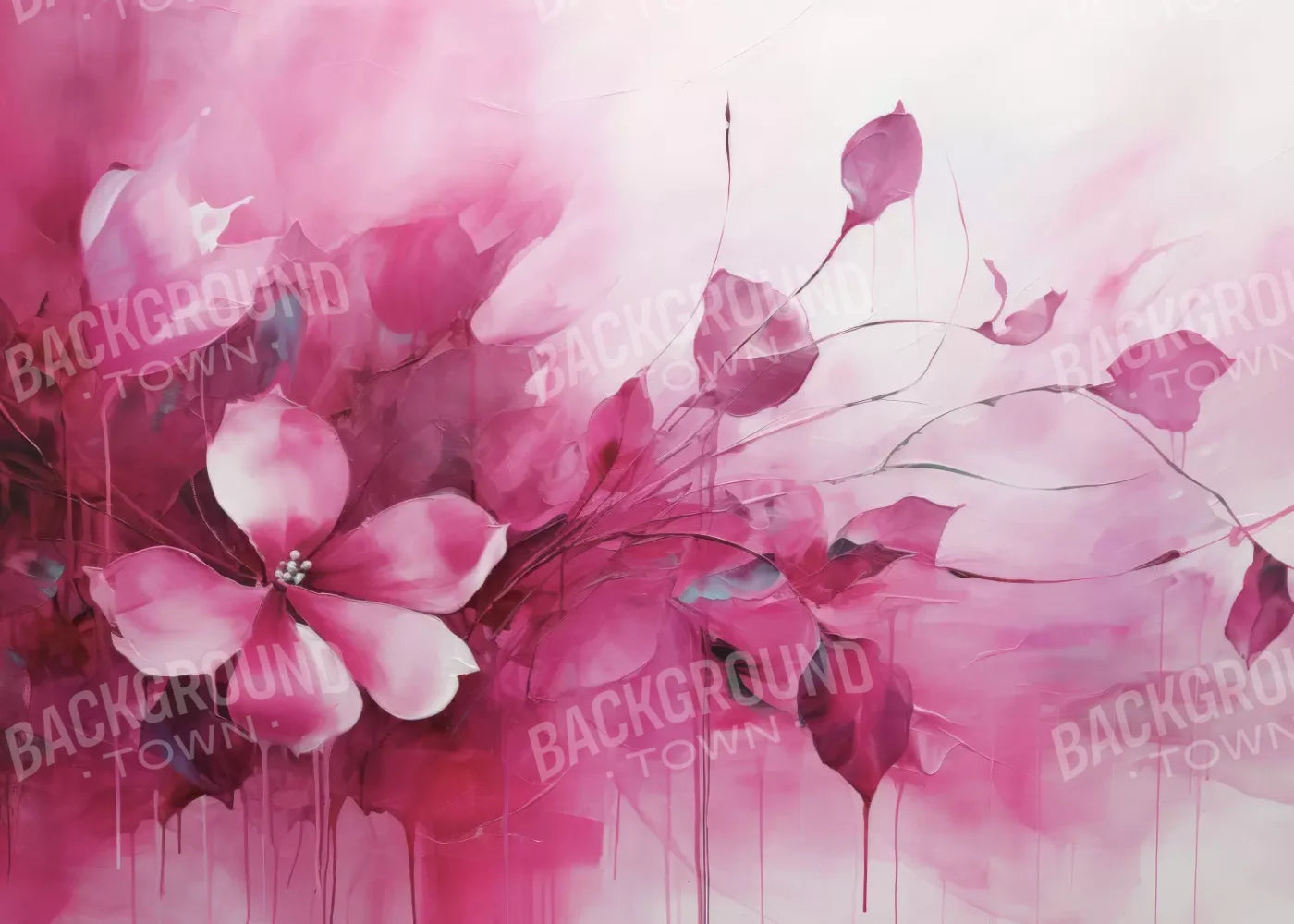 Pink Petals 7’X5’ Ultracloth (84 X 60 Inch) Backdrop