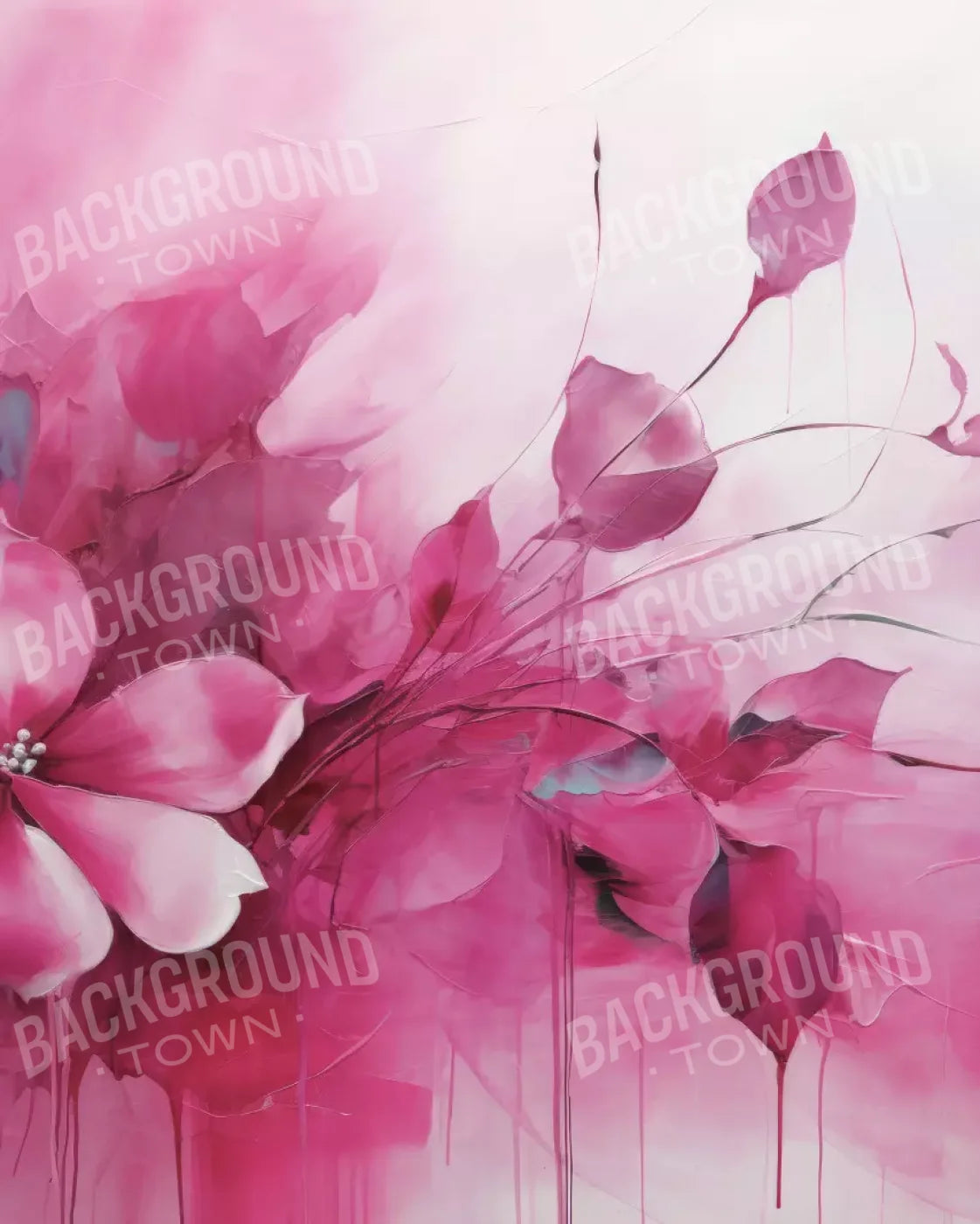 Pink Petals 8’X10’ Fleece (96 X 120 Inch) Backdrop