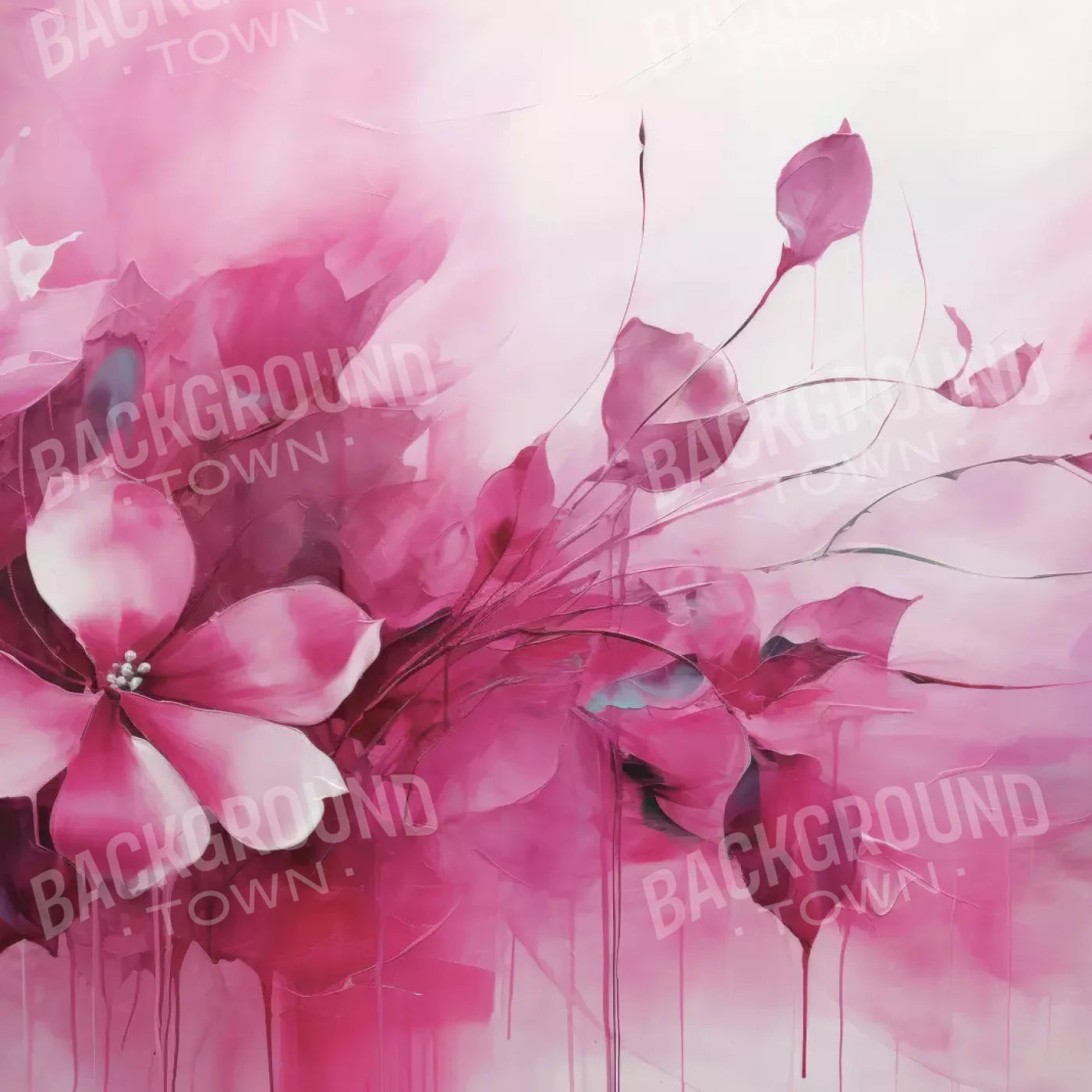 Pink Petals 8’X8’ Fleece (96 X Inch) Backdrop