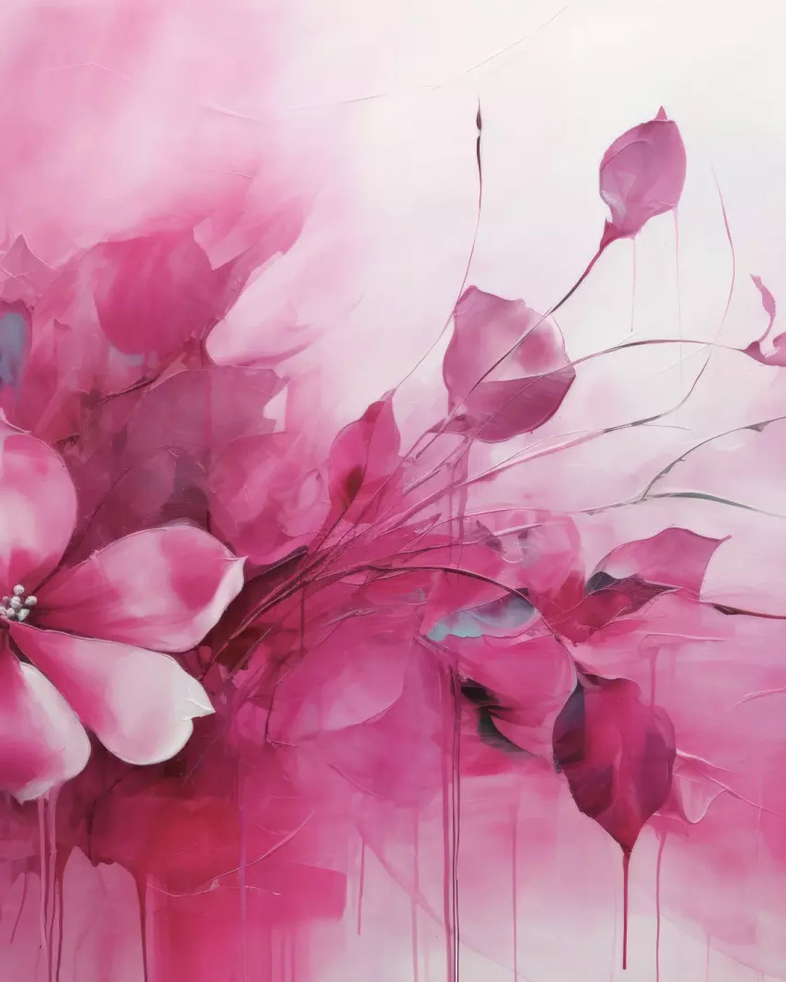 Pink Petals 8’X10’ Fleece (96 X 120 Inch) Backdrop