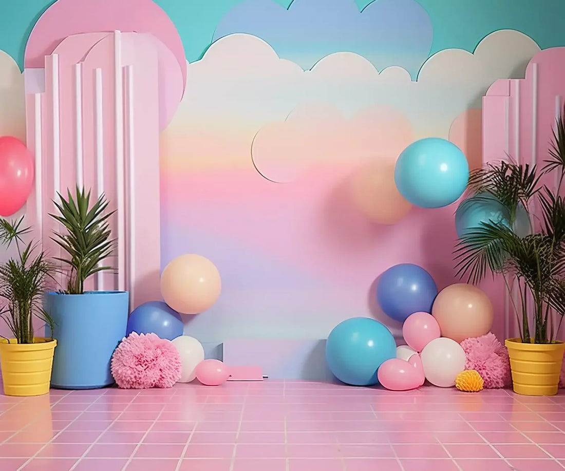 Pink Play House I 5’X4’2 Fleece (60 X 50 Inch) Backdrop