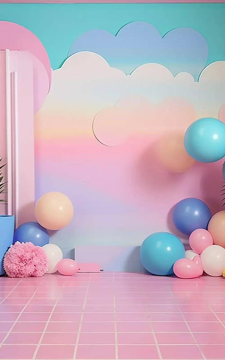 Pink Play House I 5’X8’ Ultracloth (60 X 96 Inch) Backdrop