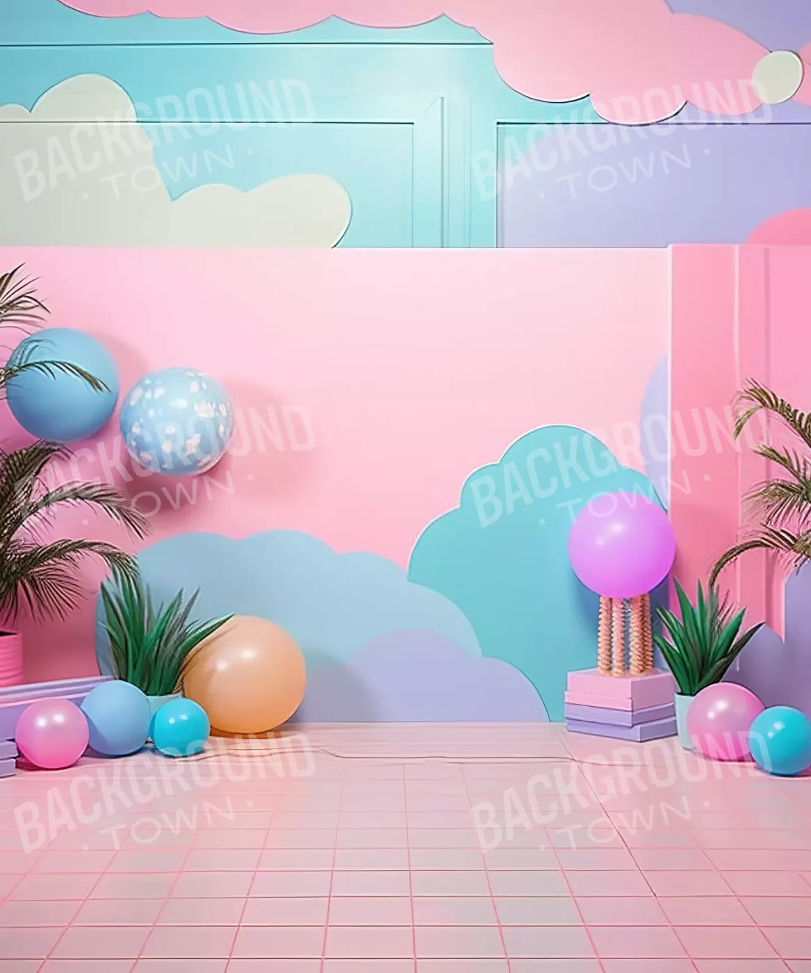 Pink Play House Ii 10’X12’ Ultracloth (120 X 144 Inch) Backdrop