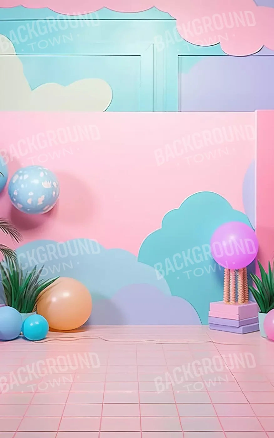 Pink Play House Ii 10’X16’ Ultracloth (120 X 192 Inch) Backdrop