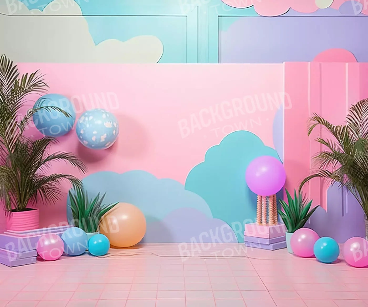 Pink Play House Ii 12’X10’ Ultracloth (144 X 120 Inch) Backdrop