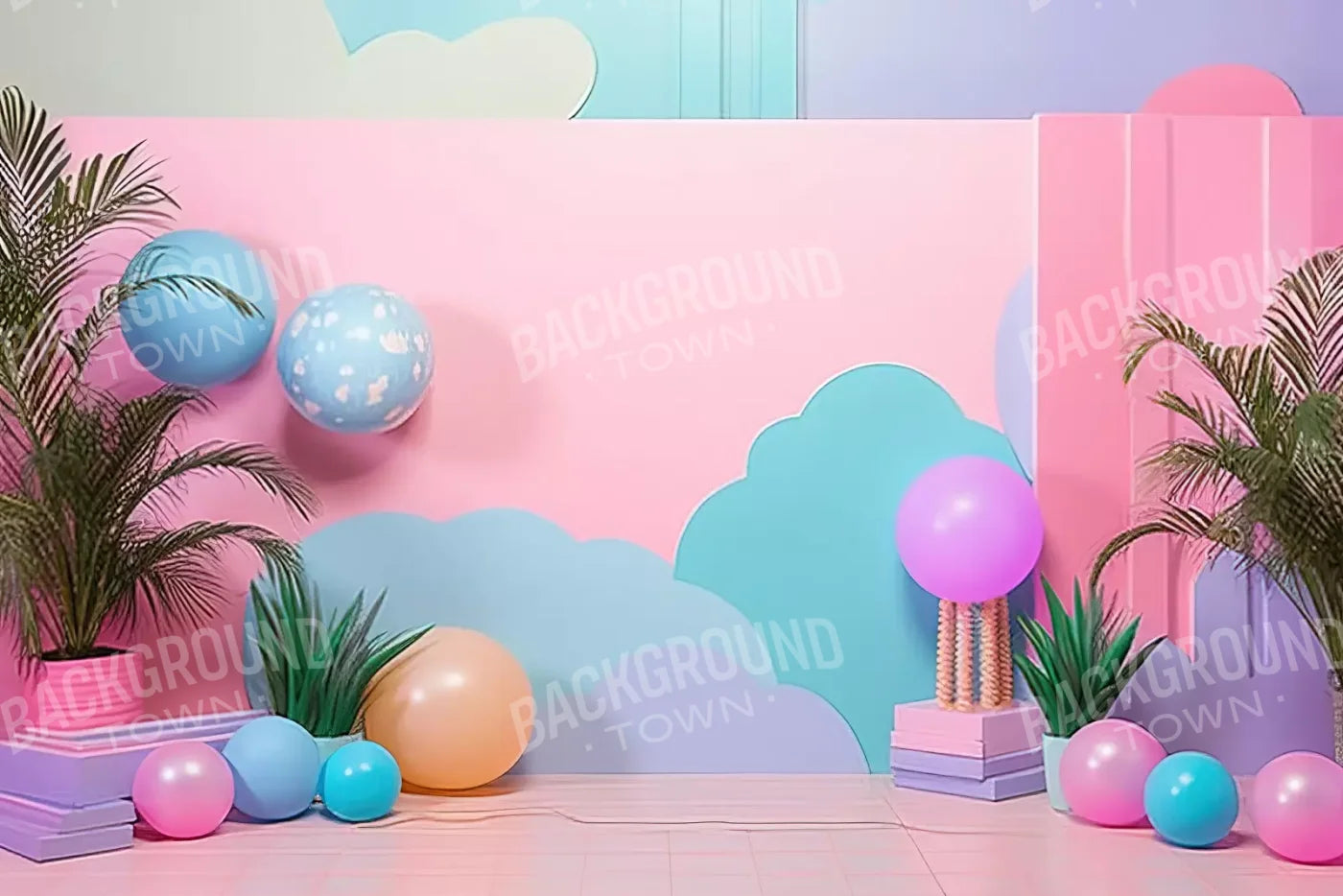 Pink Play House Ii 12’X8’ Ultracloth (144 X 96 Inch) Backdrop