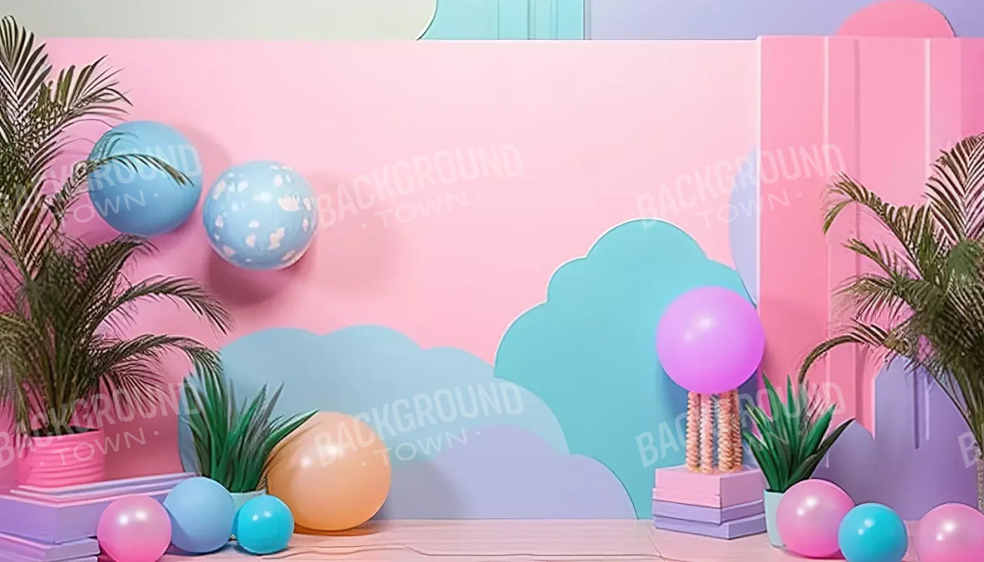Pink Play House Ii 14’X8’ Ultracloth (168 X 96 Inch) Backdrop
