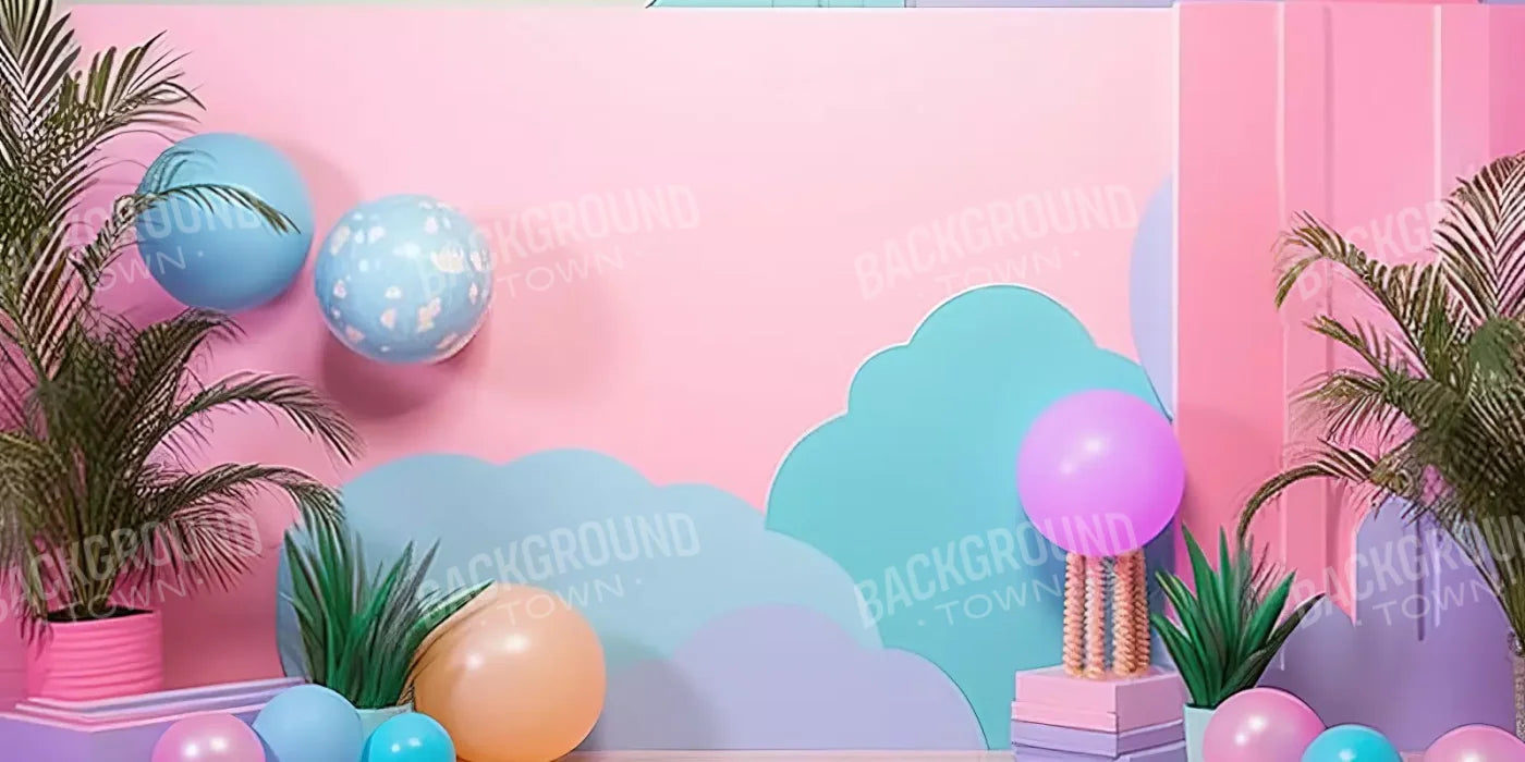 Pink Play House Ii 16’X8’ Ultracloth (192 X 96 Inch) Backdrop