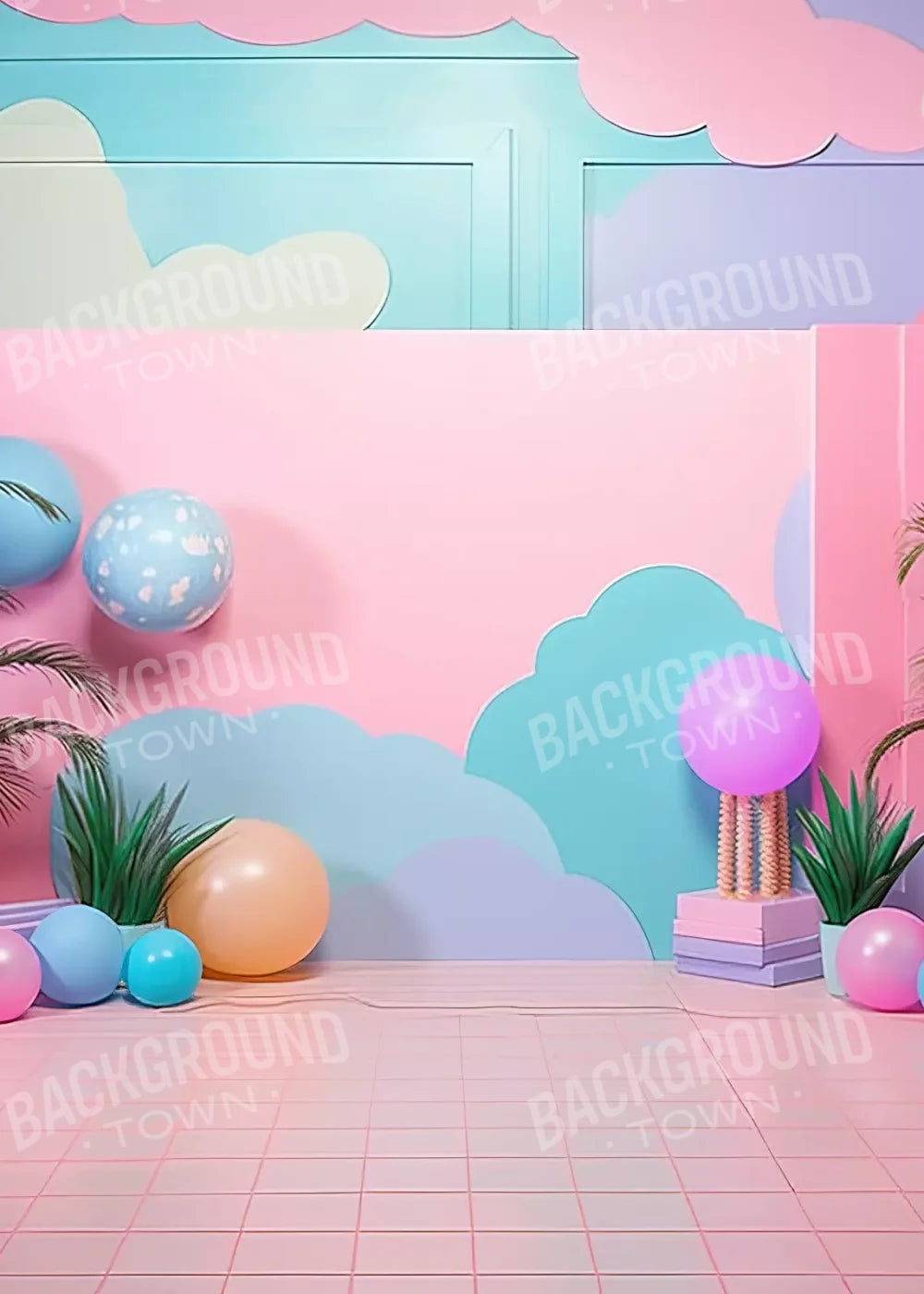 Pink Play House Ii 5’X7’ Ultracloth (60 X 84 Inch) Backdrop