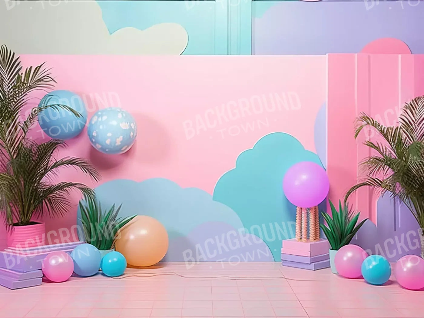 Pink Play House Ii 6’8X5’ Fleece (80 X 60 Inch) Backdrop