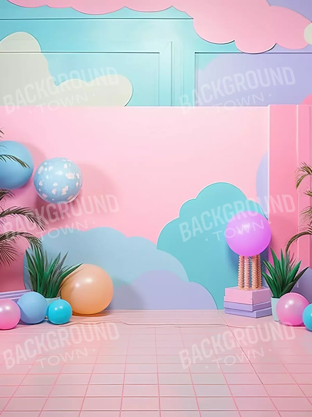 Pink Play House Ii 6’X8’ Fleece (72 X 96 Inch) Backdrop