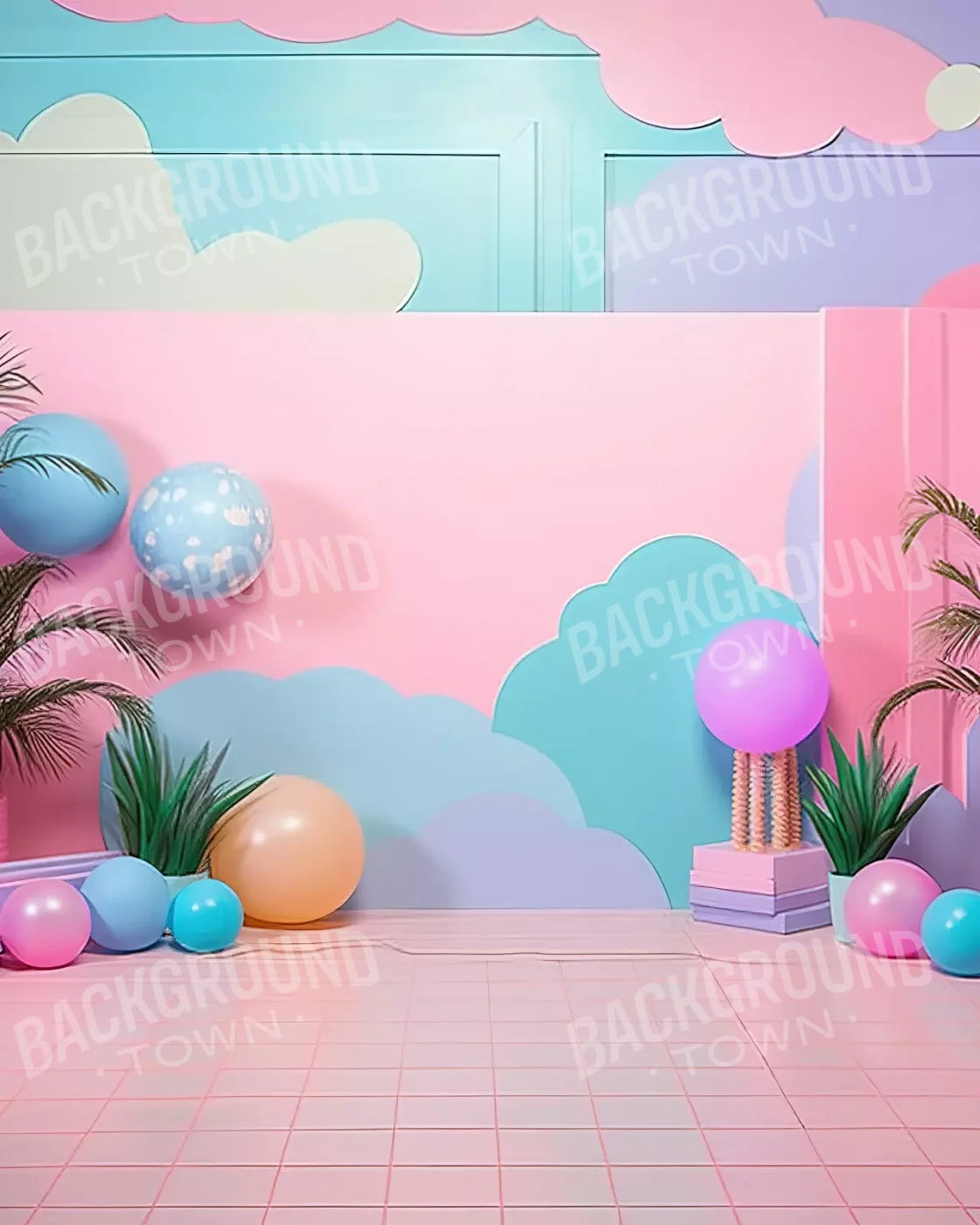 Pink Play House Ii 8’X10’ Fleece (96 X 120 Inch) Backdrop