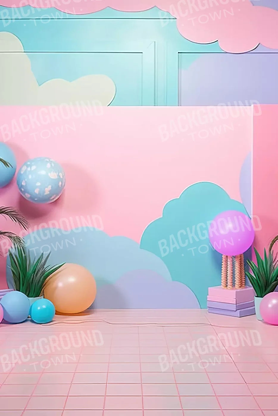 Pink Play House Ii 8’X12’ Ultracloth (96 X 144 Inch) Backdrop