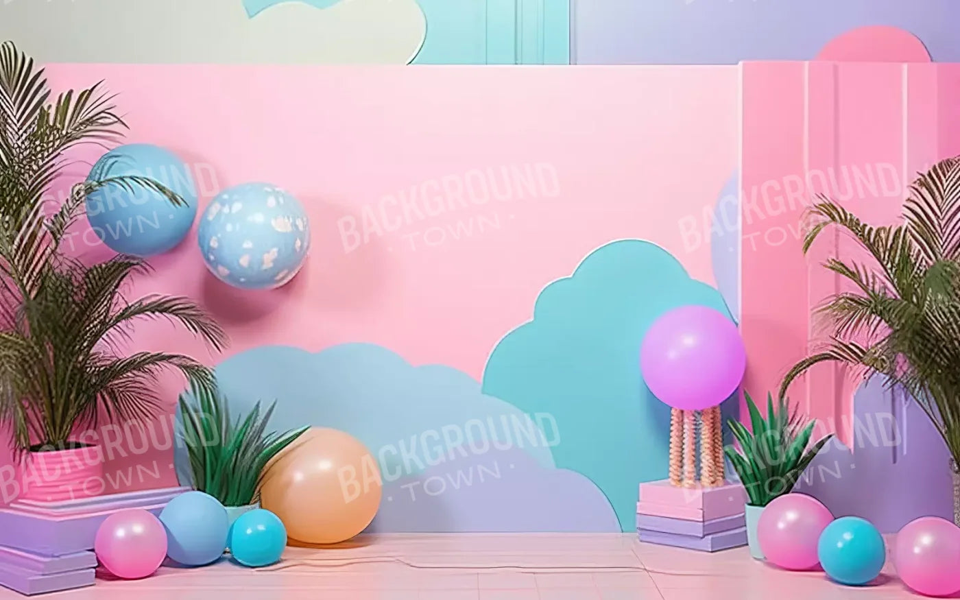 Pink Play House Ii 8’X5’ Ultracloth (96 X 60 Inch) Backdrop