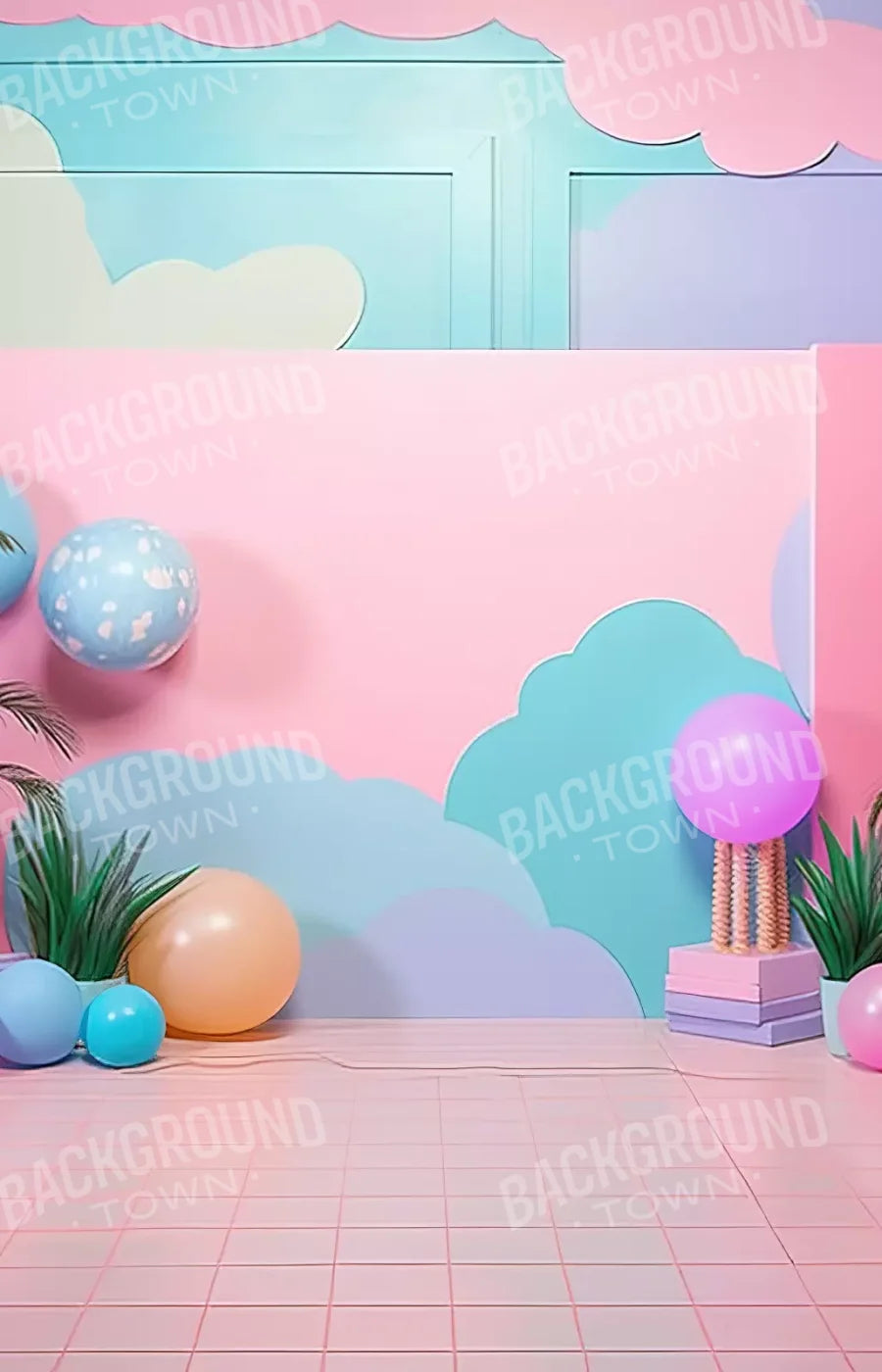 Pink Play House Ii 9’X14’ Ultracloth (108 X 168 Inch) Backdrop