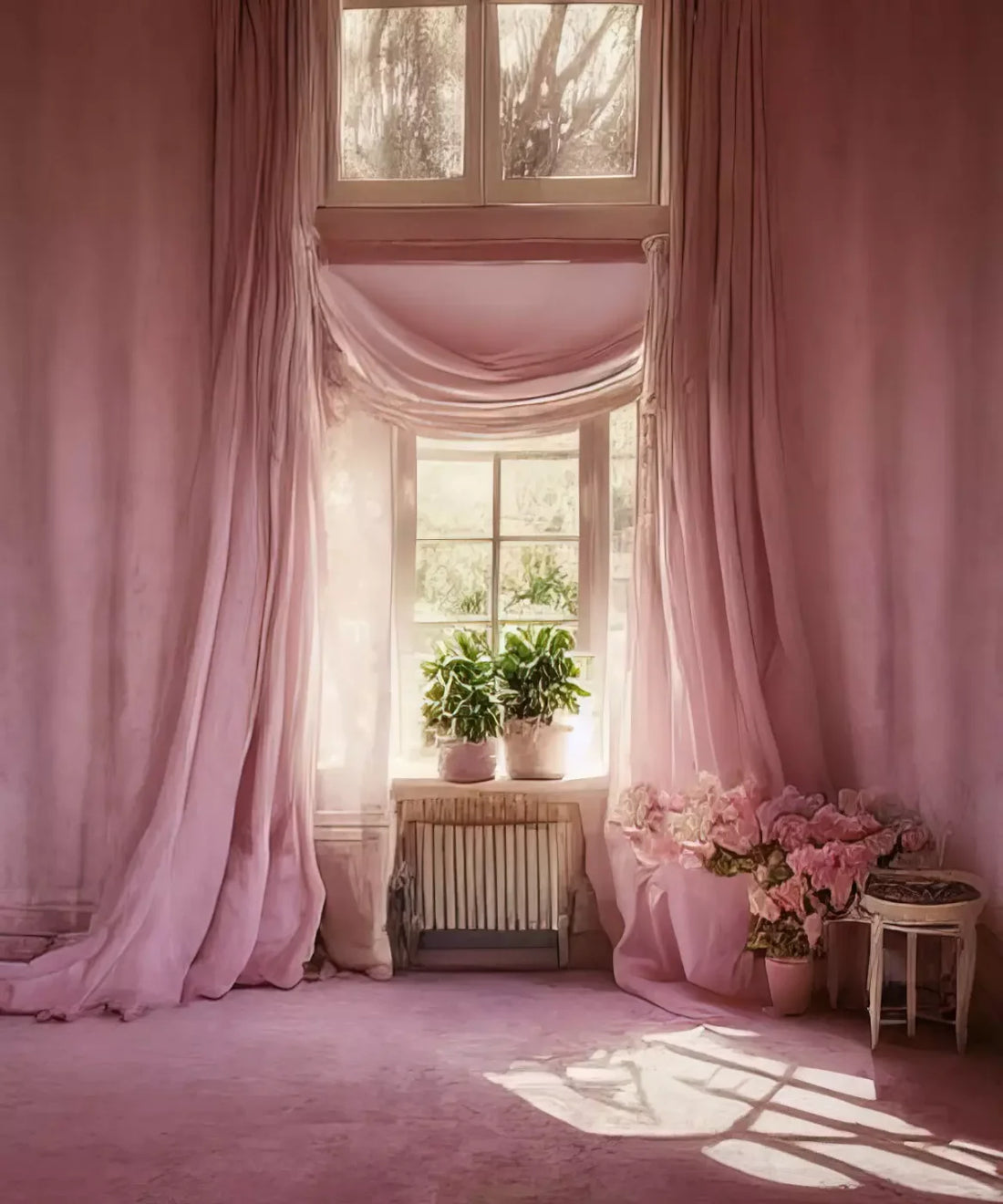 Pink Windowed Backdrop for Photography