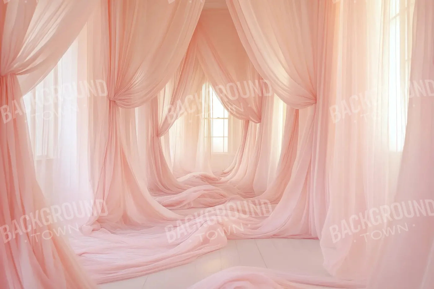 Pink Sheer Drapery II 12’x8’ UltraCloth (144 x 96 inch) Backdrop
