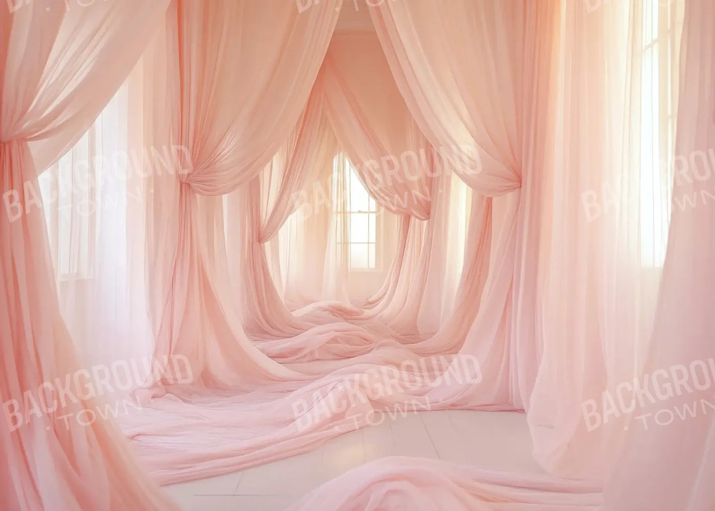 Pink Sheer Drapery II 7’x5’ UltraCloth (84 x 60 inch) Backdrop