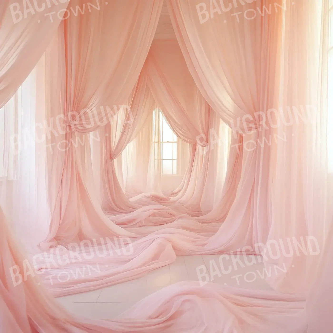 Pink Sheer Drapery II 8’x8’ Fleece (96 x 96 inch) Backdrop