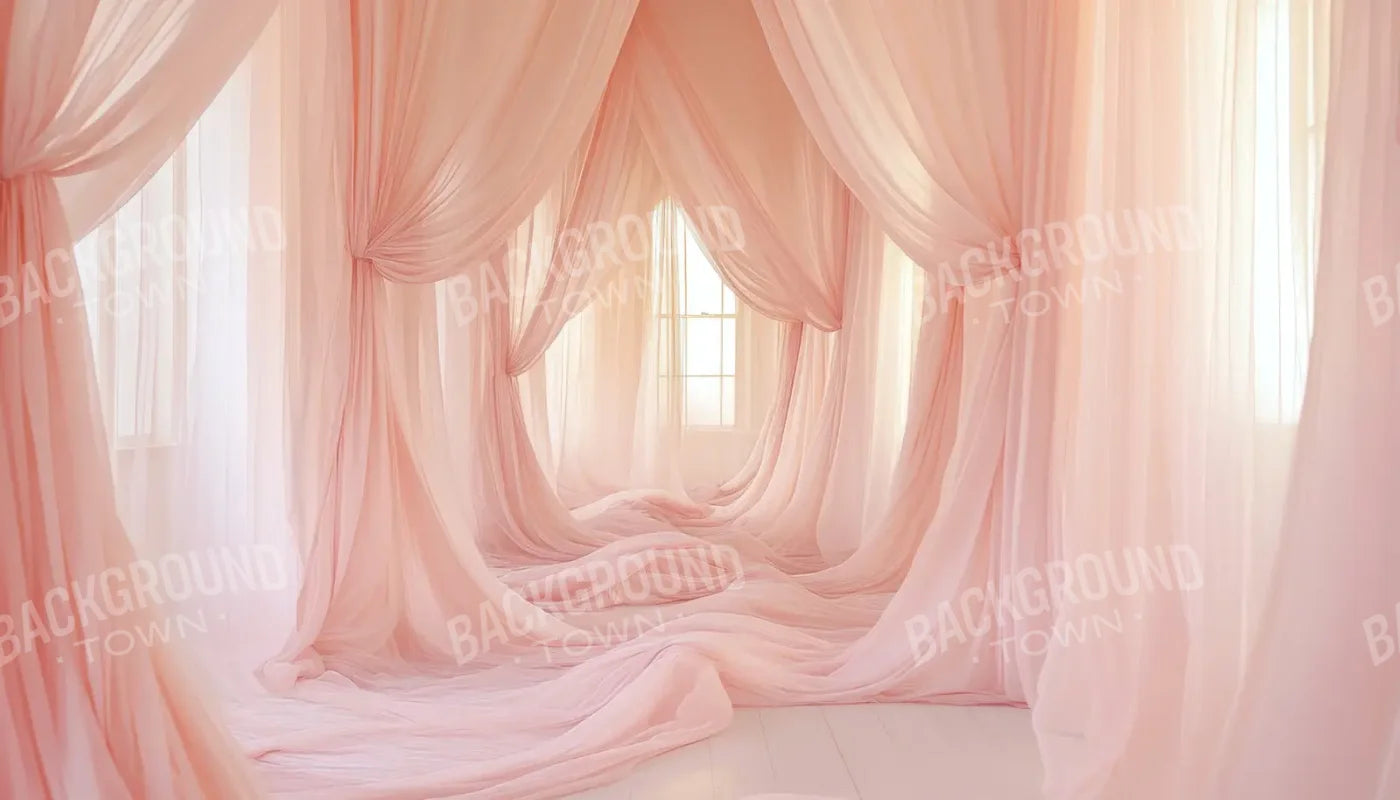 Pink Sheer Drapery II 14’x8’ UltraCloth (168 x 96 inch) Backdrop