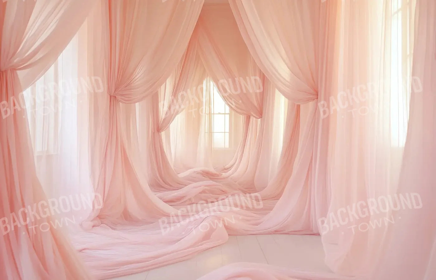 Pink Sheer Drapery II 14’x9’ UltraCloth (168 x 108 inch) Backdrop