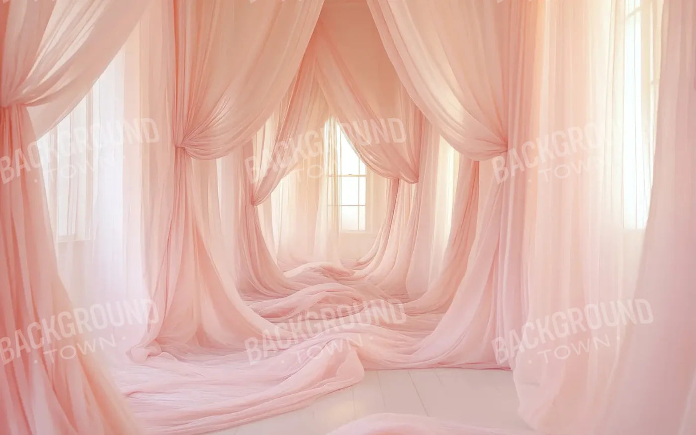 Pink Sheer Drapery II 8’x5’ UltraCloth (96 x 60 inch) Backdrop