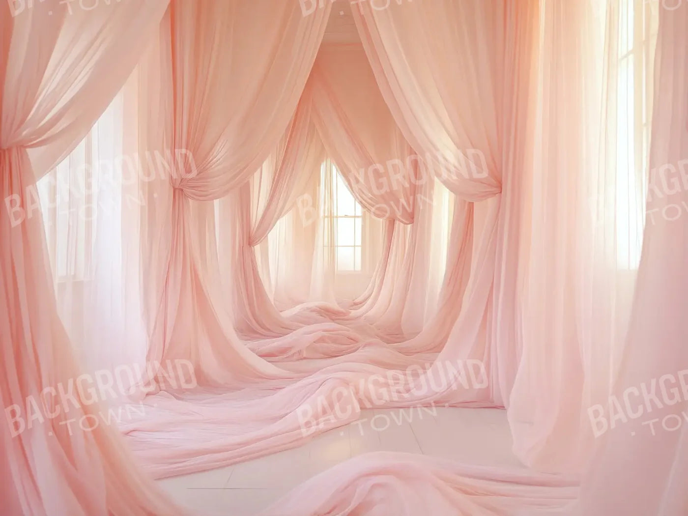 Pink Sheer Drapery II 8’x6’ Fleece (96 x 72 inch) Backdrop