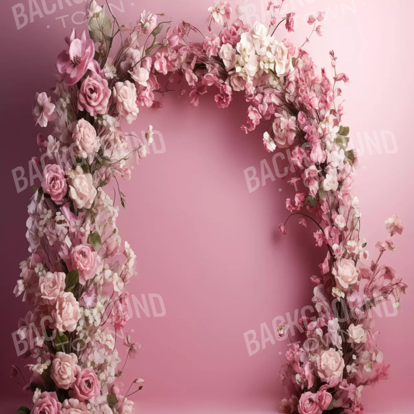 Pink Studio Floral Arch 10’X10’ Ultracloth (120 X Inch) Backdrop
