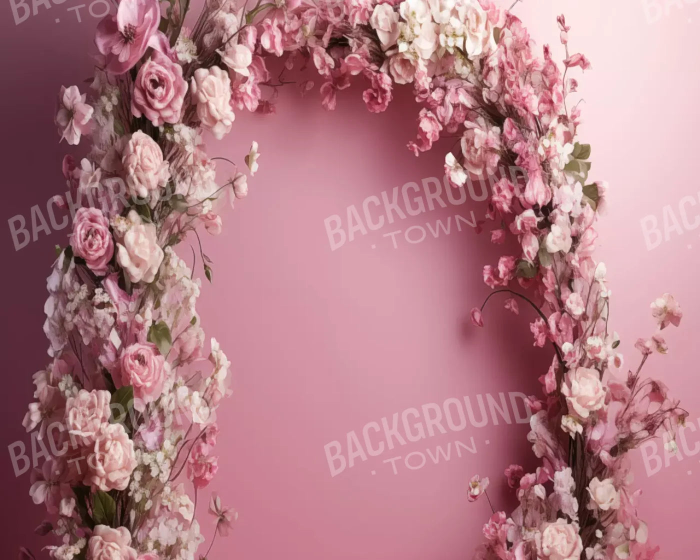 Pink Studio Floral Arch 10’X8’ Ultracloth (120 X 96 Inch) Backdrop