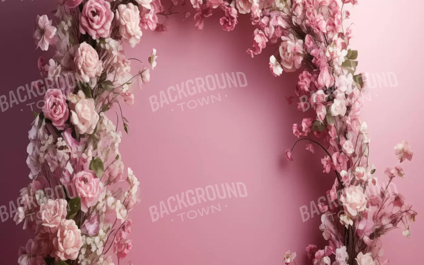 Pink Studio Floral Arch 16’X10’ Ultracloth (192 X 120 Inch) Backdrop