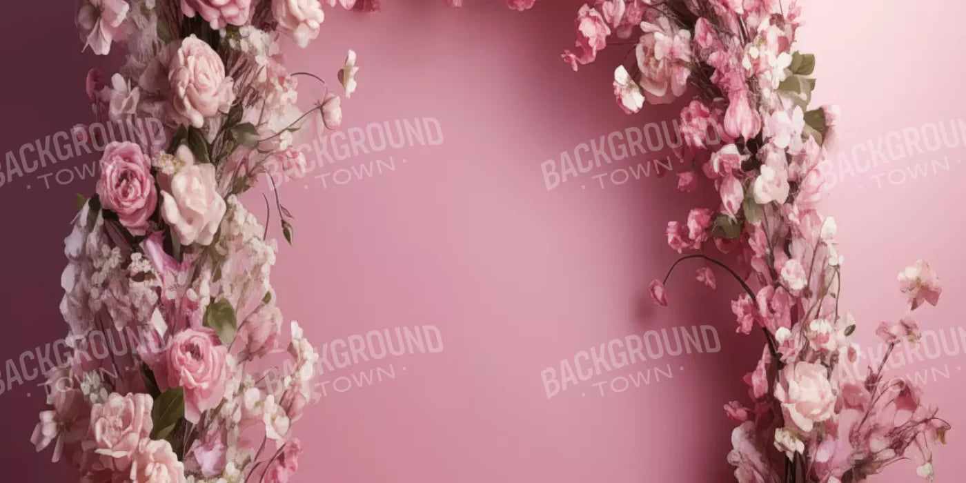 Pink Studio Floral Arch 16’X8’ Ultracloth (192 X 96 Inch) Backdrop