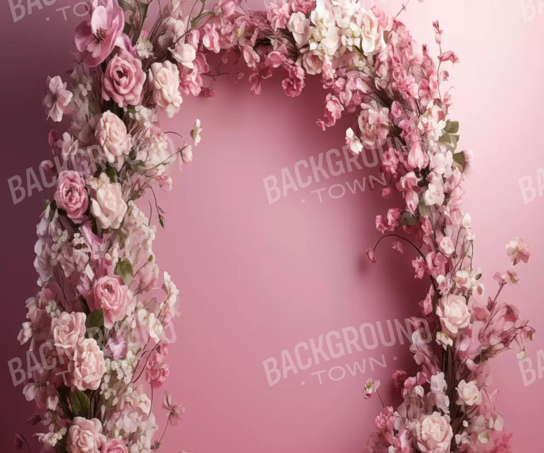 Pink Studio Floral Arch 5’X4’2 Fleece (60 X 50 Inch) Backdrop
