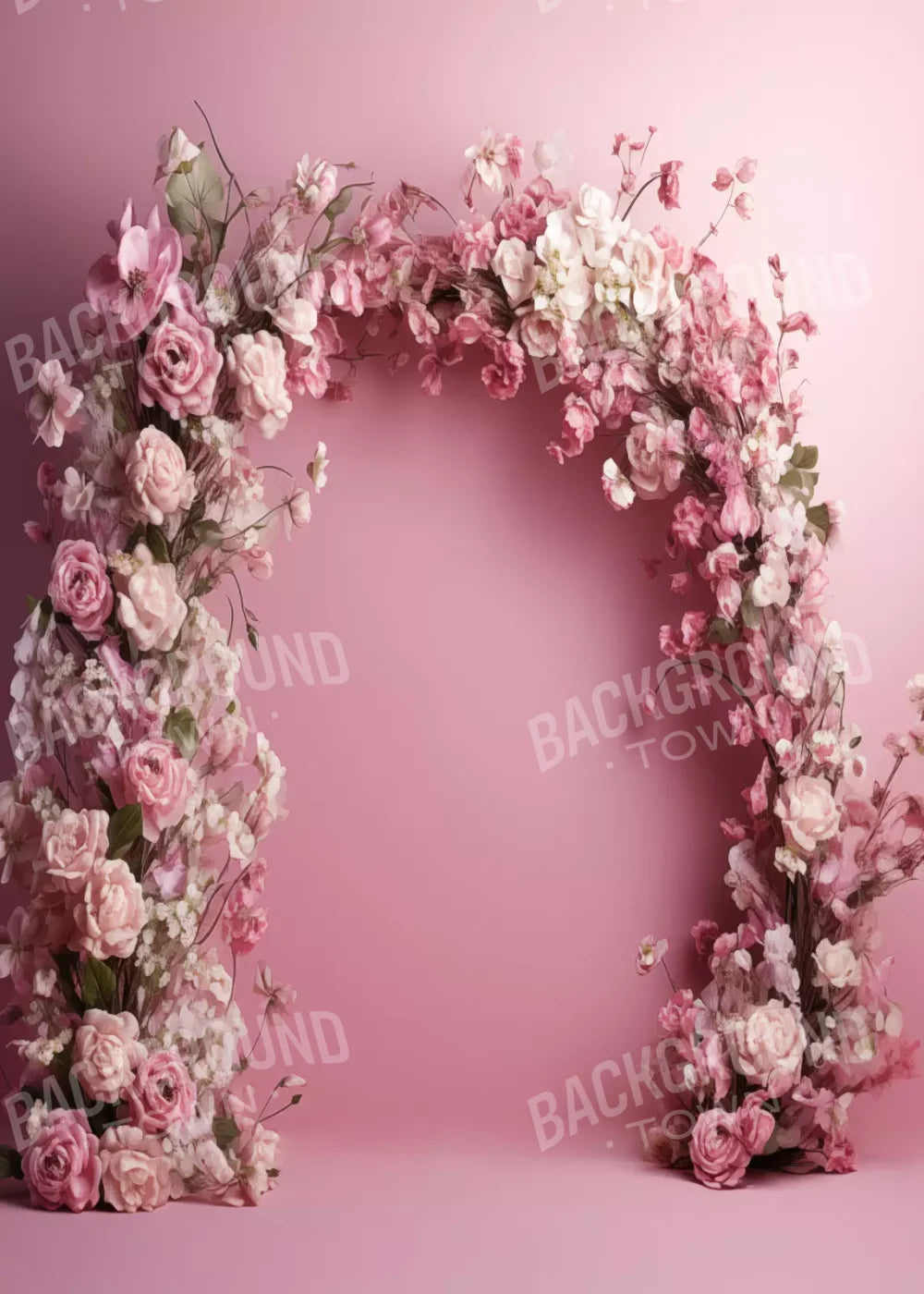 Pink Studio Floral Arch 5’X7’ Ultracloth (60 X 84 Inch) Backdrop