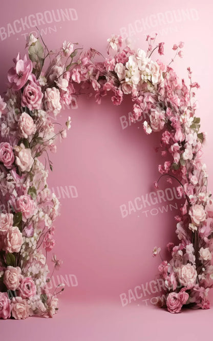 Pink Studio Floral Arch 5’X8’ Ultracloth (60 X 96 Inch) Backdrop