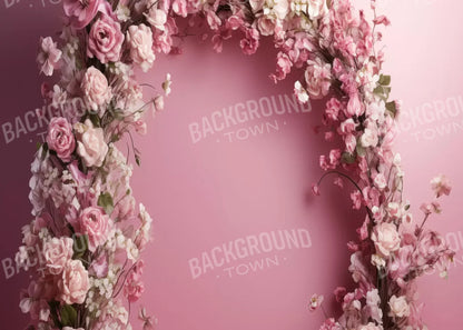 Pink Studio Floral Arch 7’X5’ Ultracloth (84 X 60 Inch) Backdrop