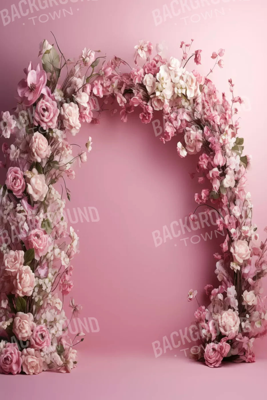 Pink Studio Floral Arch 8’X12’ Ultracloth (96 X 144 Inch) Backdrop