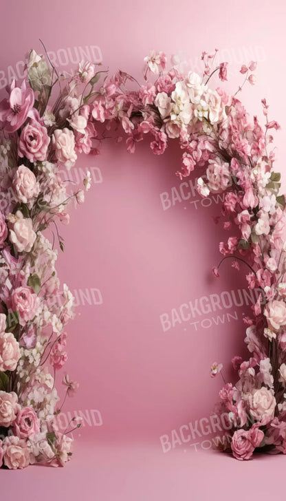Pink Studio Floral Arch 8’X14’ Ultracloth (96 X 168 Inch) Backdrop